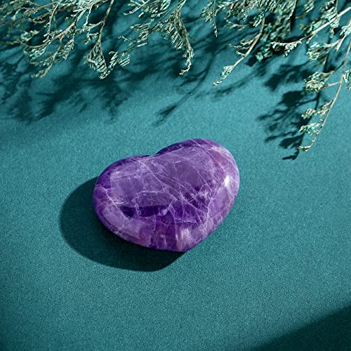 QINJIEJIE 1.8" Large Amethyst Stones Heart Healing Crystals Gemstone - color: Z - 1.8" Large - Amethyst Heart
