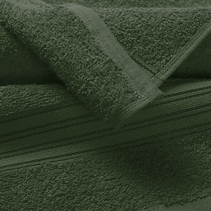 BOUTIQUO Ultra Soft Cotton Washcloths, Contains 12 Piece Face Cloths 12x12 inch, Ideal for Everyday use Face Towels, Compact & Lightweight Multi Purpose Washcloths - Olive Green - color: Olive Green, size: Washcloths - Set of 12