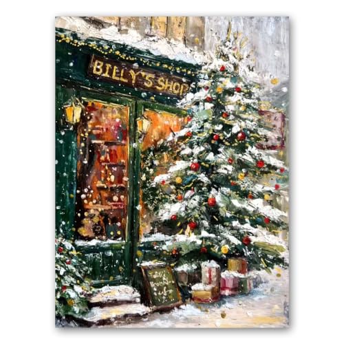 Christmas Diamond Painting Kits for Adults, Store Diamond Art for Adult | Full Round Drill Paint by Diamond, Christmas 5D Diamond Painting Gem Art for Beginners, Arts and Crafts for Adults 12x16 Inch - color: Holiday Store