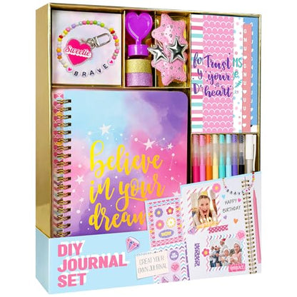 Nollh DlY Journal Kit for Girls Scrapbook Gifts for 8-12 Year Old Girl | 200+PCS Teen Tween Girl Gifts Trendy Stuff Stationery Set Art Crafts Kit 8 9 10 11 12 13 14 Year Old Girl Birthday Gift