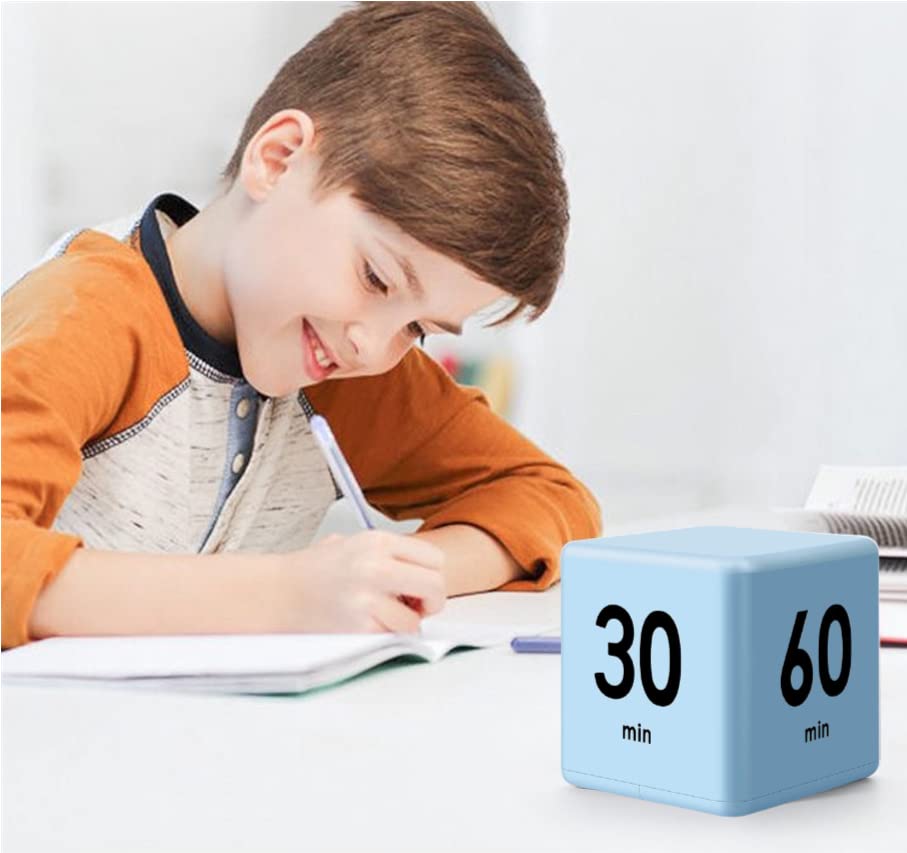 Feilifan Cube Timer, Gravity Sensor flip Timer, 15 20 30 60 Minutes Preset - color: 15-20-30-60min,blue