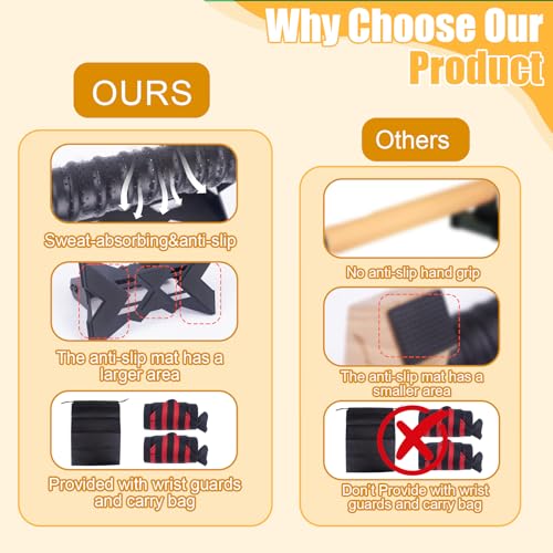 Parallettes Push Up Bars,Includes 2 wrist guards, 1 storage bag,Push Up Handles,Heavy Duty Steel Frame with Non-Slip Handle,Calisthenics Equipment for Outdoor&Home