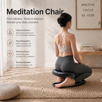 Meditation Bench & Prayer Kneeling Meditation Stool, Adjustable Height Meditation Chair, Prayer Bench with Cushion for Home Worship, Studio Portable Non-Slip Yoga Stool and Quiet Reflection.