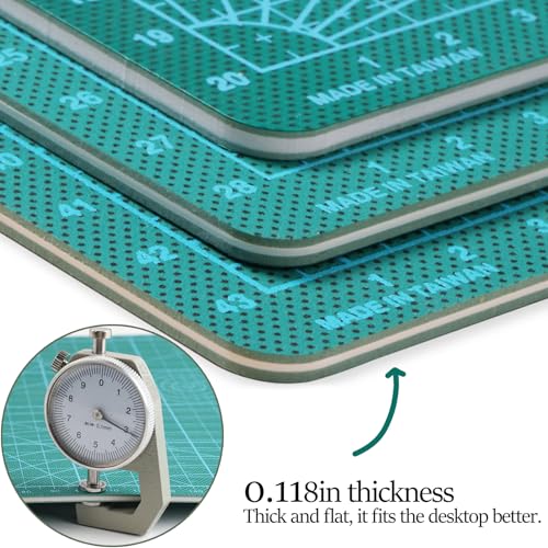 Self Healing Cutting Mat A2, 24 x 18 inch Green, Craft Cutting Board for Leather Crafts, Sewing, Quilting, Paper Cutting, 5-Ply Double Sided Rotary Cutter Mat, Ships Flat Not Folded - size: 23.6"L x 17.7"W