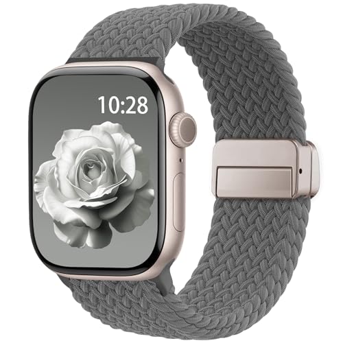 Braided Stretchy Magnetic Band Compatible with Apple Watch Bands Women Men - color: Clay, size: 38mm/40mm/41mm/(42mm-series 11 10)