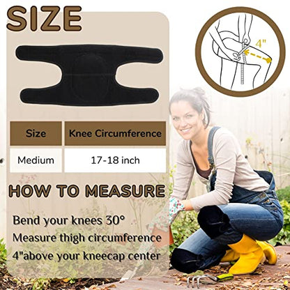 Knee Pads with Thick Foam Adjustable Non-Slip Knee Pads for Work Garden Cleaning Flooring Yard Dance Yoga Construction Collision Avoidance Kneeling Sleevedd for Men