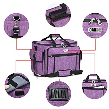 CAB55 Rolling Sewing Machine Case, Detachable Rolling Sewing Machine Carrying Case on Wheels, Trolley Tote Bag with Removable Bottom Wooden Board for Most Standard Sewing Machine and Accessories - color: Purple
