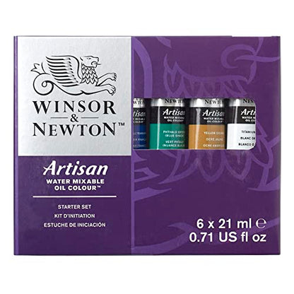 Winsor & Newton Artisan Water Mixable Oil Color Paint, Starter Set, 0.71-oz (21ml) Tubes, Set of 6 - style: Starter Set 6 x 0.71-oz