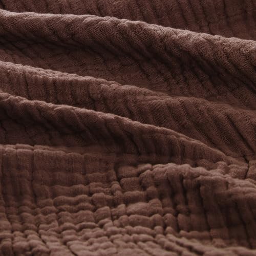 Carriediosa 100% Cotton Muslin Throw Blanket 108x 90 Summer Gauze for Adult - color: Dark Brown, size: King