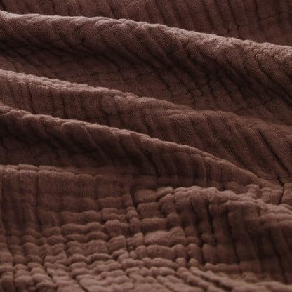 Carriediosa 100% Cotton Muslin Throw Blanket 108x 90 Summer Gauze for Adult - color: Dark Brown, size: King