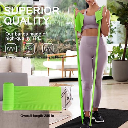 8-Yard Latex-Free Resistance Band Roll for Physical Therapy and Exercise - color: Green - Medium