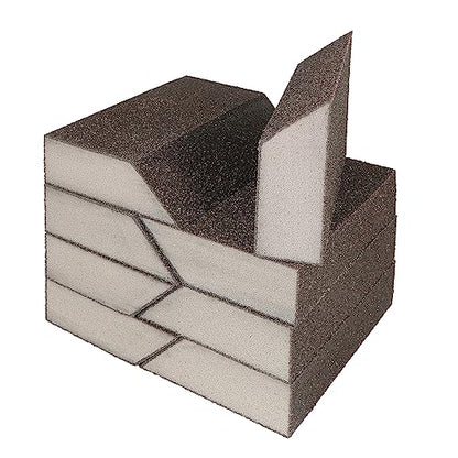 60 Grit Angled Sanding Blocks, Jamiikury Coarse Sponge Sand Block Washable and Reusable, Wet & Dry Sandpaper Block for Wood Metal Drywall and Furniture Paint - Pack of 8 - size: 60 Grits