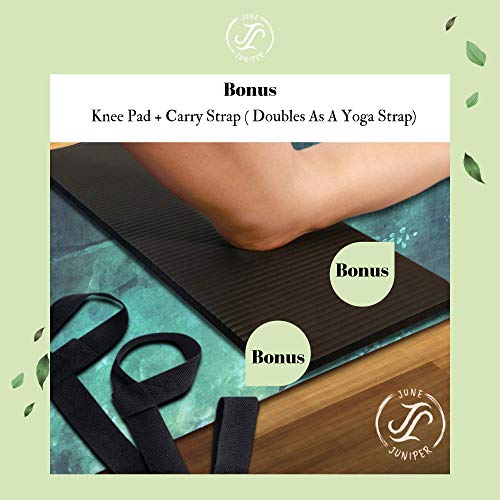June & Juniper 여행용 요가 매트 접이식 경량 - 얇고 가벼운 미끄럼 방지 여행용 요가 매트 에코 - color: patronus forest