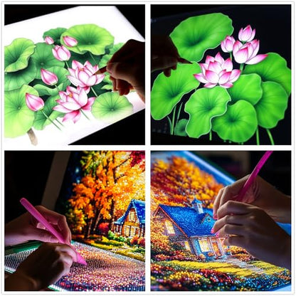 A3 LED (16.7''x 12.7'') Light Pad for Diamond Art, USB Powered 3 Brightness Levels with Clips & Diamond Art Painting DIY Kits, Accessories for Tracing, Drawing, Sketching, Animation - size: A3 (Light Pad)