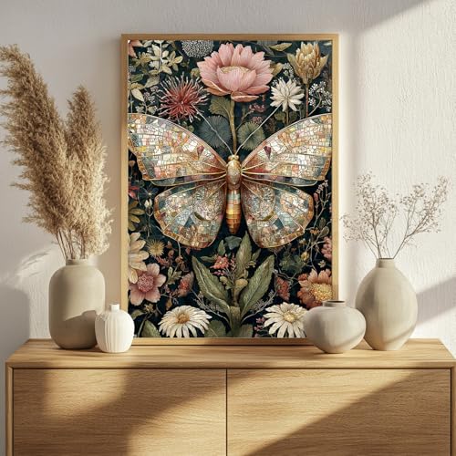 Butterfly Paint by Numbers Kit for Adults, 16x20 inch | DIY Painting Kits Crafts for Adults, Relieve Stress, Gift, Home Wall Decor - color: Butterfly