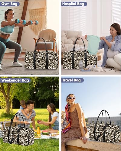 Women Weekender Travel Duffle Bag: Travel Duffel Overnight Bags with Shoe Compartment Large Carry on Tote with Toiletry Bag Weekend Traveling Yoga Gym Hospital Bag for Women with Wet Pocket Cheetah - color: 11-Cheetah Print, size: Large