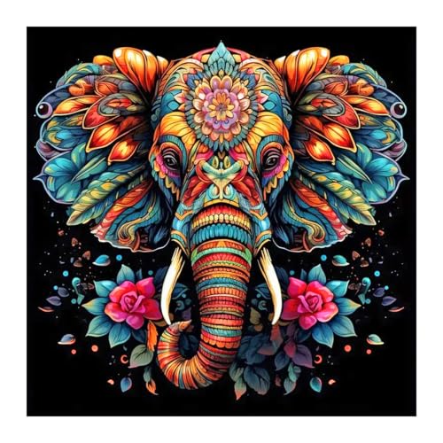SJUTOUCI Elephant Diamond Art Kit for Adults, Diamond Painting Animal | Elephant Gem Art, Bead Art, Diamond Dots Craft, Round Full Drill, Home Decor, DIY Gift, 12x12 inch - color: Elephant