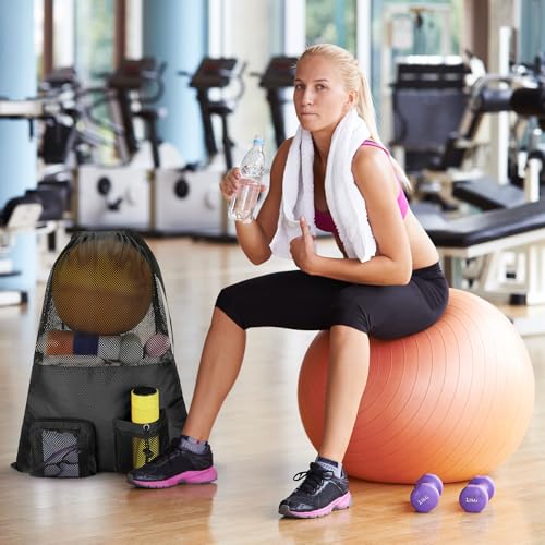 NATURAL STYLE Mesh Drawstring Gym Swim Beach bag, Large Waterproof Pool Sports Backpack for Swimming Gear Workout Yoga Travel - color: Black