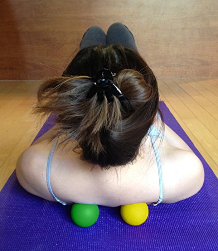 Kieba Massage Lacrosse Balls for Myofascial Release, Trigger Point Therapy, Muscle Knots, and Yoga Therapy. Set of 2 Firm Balls (Green and Yellow) - color: Green and Yellow