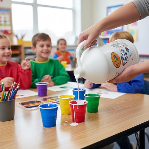 Crayola Washable Paint, White – 1 Gallon Non-Toxic Kids’ Paint for School Projects, Classroom Art & Crafts - color: White