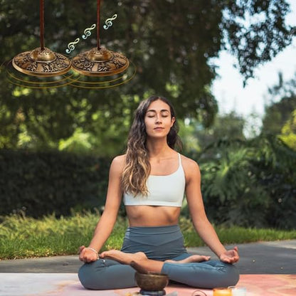 Tibetan Tingsha Cymbals Meditation Chime Bells (8 Lucky Symbols) - color: 8 Lucky Symbols