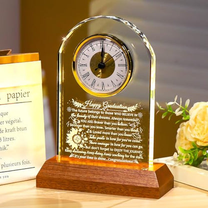 Ornalrist Inspirational Graduation Clock Gift for Her Him Class of 2026 - color: Happy Graduation