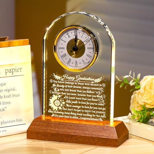 Ornalrist Inspirational Graduation Clock Gift for Her Him Class of 2026 - color: Happy Graduation