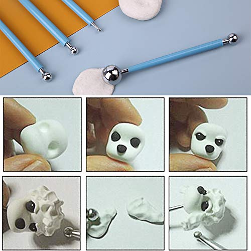 9 PCS Dotting Tools Ball Styluses with Box, Pen Dotting Tools Set for Rock Painting, Pottery Clay Modeling Embossing Nail Art | Ball End Dot Art Tools for Rock Painting with Box, Pottery Clay Modeling Embossing Nail Art Sculpting Pottery Crafts - size: 9