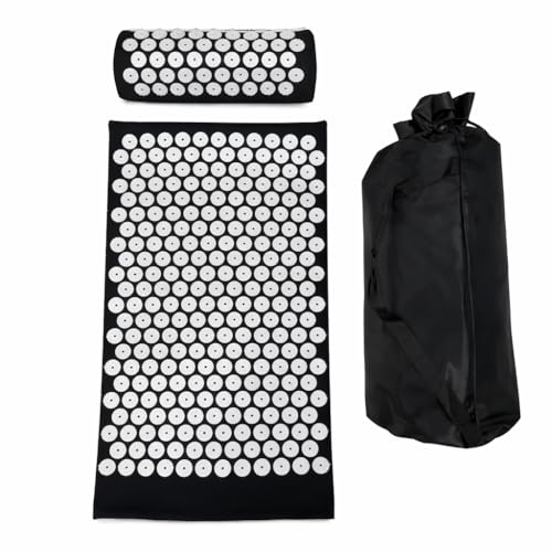 Acupressure Mat and Pillow Set for Back Pain Relief, Stress Relief, Muscle Relaxation, Improve Sleep, with Carry Bag