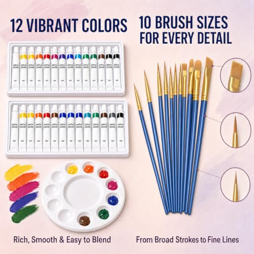 Hdviai Sip and Paint Kit for Couples, 56-Piece Set with Easels and Canvas - size: 58Pack 8 x 10inch
