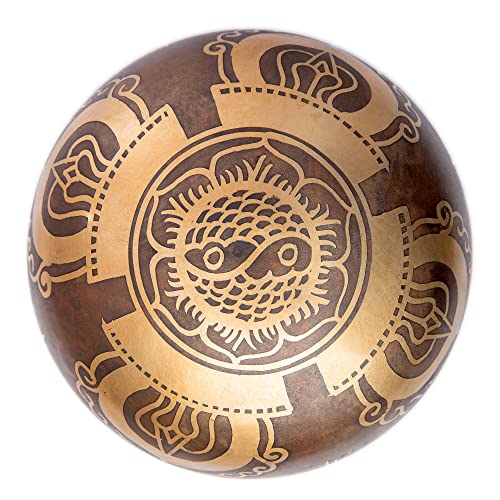 Tibetan Singing Bowl Set - Easy To Play Authentic Handcrafted For Meditation Sound Chakra Yoga Healing 4 Inches By Himalayan Bazaar (Brown and Maroon) - color: Brown - Maroon