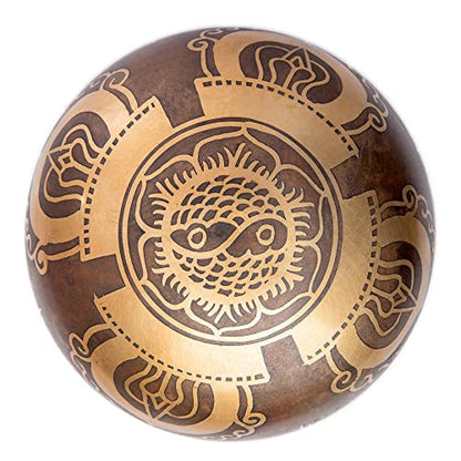 Tibetan Singing Bowl Set - Easy To Play Authentic Handcrafted For Meditation Sound Chakra Yoga Healing 4 Inches By Himalayan Bazaar (Brown and Maroon) - color: Brown - Maroon