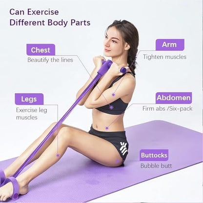 Pedal Resistance Bands with Handles - color: Purple