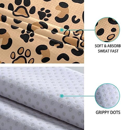 Yoga Mat Towel Leopard Paw Print, 73" x 27" - color: Leopard Paw Print