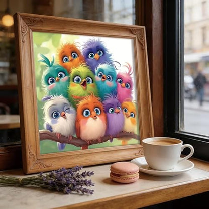 Shouruihua Diamond Painting Kits for Adults, Bird Diamond Art Kits | Funny Animals, Gem Art, Diamond Dotz Kits, Diamond Dots, Full Round Drill Diamond Painting Kits for Adults, 11.8x11.8 in - color: Funny Little Bird