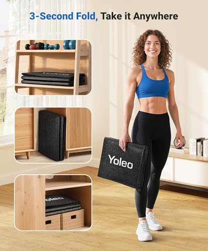 YOLEO Treadmill Mat Walking Pad Mat for Carpet, 63"x30" Foldable Exercise Equipment Mats - 1/4" Thick Non-Slip, Shock Absorbing, Hardwood Floor Protection for Exercise Bike/Weight Bench/Treadmill/Yoga - size: 63" X 30"