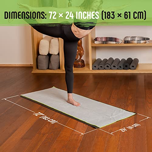 Gradient Fitness Yoga Towel for Yoga Mat, Non Slip Hot Yoga Towel, Manduka Yoga Towel, Hot Yoga Mat Towel, Yoga Mat Cover, Yoga Toes Towel, Washable Yoga Mat, Nonslip Yoga Towel, Microfiber Towels