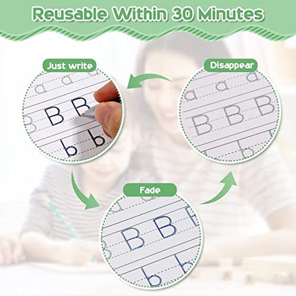 Magical Handwriting Workbooks Handwriting Practice Copybook, Handwriting Aid Magic Pen Reusable Copybook Grooves Template Design for Children Books Suitable for Children's Learning (4)
