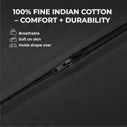 Rectangular Cotton Yoga Bolster, Yoga Pillow, Yoga Cushion, Yin yoga Bolster, Iyengar yoga bolster - color: Black