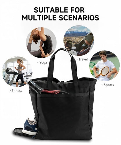 SSZYace 35L Tennis Tote Bag Waterproof Shoe Compartment for Gym Travel Work | detachable strap yoga mat holder vented shoe pocket waterproof luggage strap tennis pickleball padel racket gym work travel