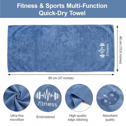 Fitness Towel, Sports Yoga Microfiber Quick-Drying Microfiber Towels for Swimming Gym and Yoga Sweat Pad, Blue - color: Blue