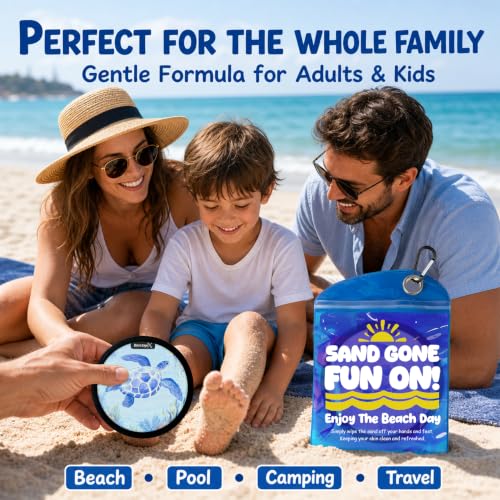 Sand Remover for Beach Towels - Soft Quick Clean Mitt for Kids & Adults | Removes Sand in Seconds,Gentle on Skin,Reusable & Washable,Beach Vacation Essential,Perfect for Beach, Pool & Camping - color: Sea Turtle B