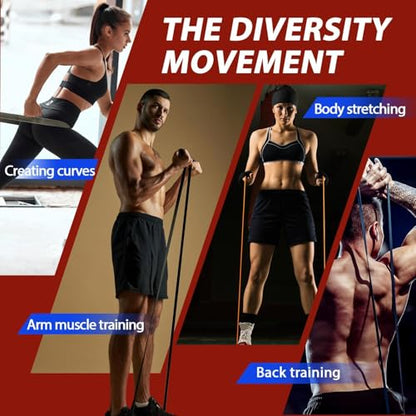Resistance Bands for Pull Up Assist, Stretch Bands & Exercise Workout Set - color: 15-125LBS COLOR+Grip