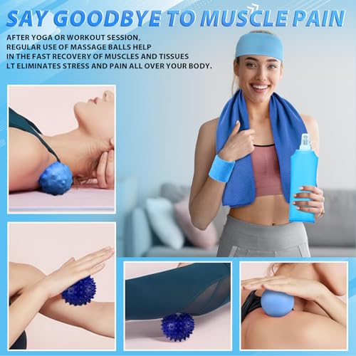 Halloscume 24 Pcs Pilates Kit, Home Pilate Equipment for Women, Pilates Ring and Ball Set with Stretching Strap, Water Bottle, Magic Circle, Yoga Ring, Gym Bag, Resistance Band, Anti Slip Sock - color: Blue