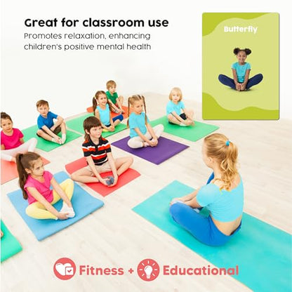 Yoga Cards for Kids: 100 Real-Life Yoga Poses, Kid-Friendly Activities for Home & Gym, Beginner to Advanced, Promotes Mindfulness