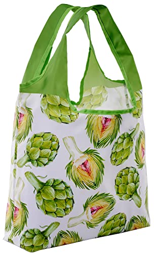O-WITZ Reusable Grocery Bags | Vibrant Tote Bag For Groceries, Gym, Beach Gear, Toys & More | Washable Design With Large Handles For Maximum Convenience | Folds Into A Small Pouch, Artichoke - color: Artichoke