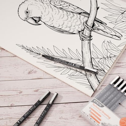 EYEYE Micro Pen Black Drawing Art Pens,6 Pack 0.25mm Archival Pen Waterproof Ink Set Artist Supplies Archival Inking Markers Sketch Outline Pens, Precision Drawing and Sketching Kit - size: 6 Pack 0.25mm