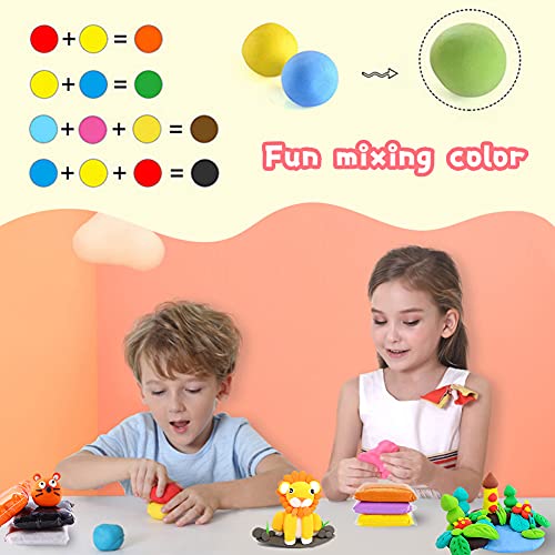 Xuyyicao 36 Colors Air Dry Clay,Magic Modeling Clay with Tools,Ultra Light DIY Modeling Clay for Kids,Children,DIY Crafts,Creative Art Crafts - color: 36-Colors
