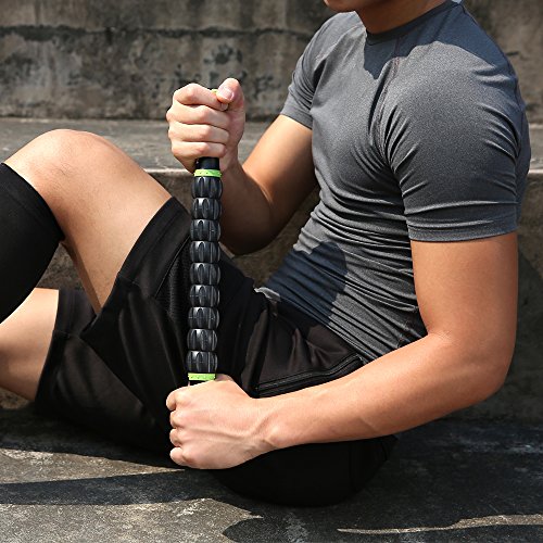 Idson Muscle Roller Stick for Athletes- Body Massage Sticks Tools Massager for Relief Muscle Soreness,Cramping and Tightness,Help Legs and Back Recovery,Black Green - color: Black Green