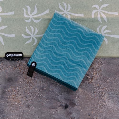 Nomadix Fitness Towel- Microterry Quick-Dry Gym & Yoga Sweat Towel, Odor-Resistant, Ultra Absorbent, Sand & Pet Hair-Resistant, Recycled Material, 30″×16″- Regenerative Black- Regenerative Teal - color: Regenerative Teal